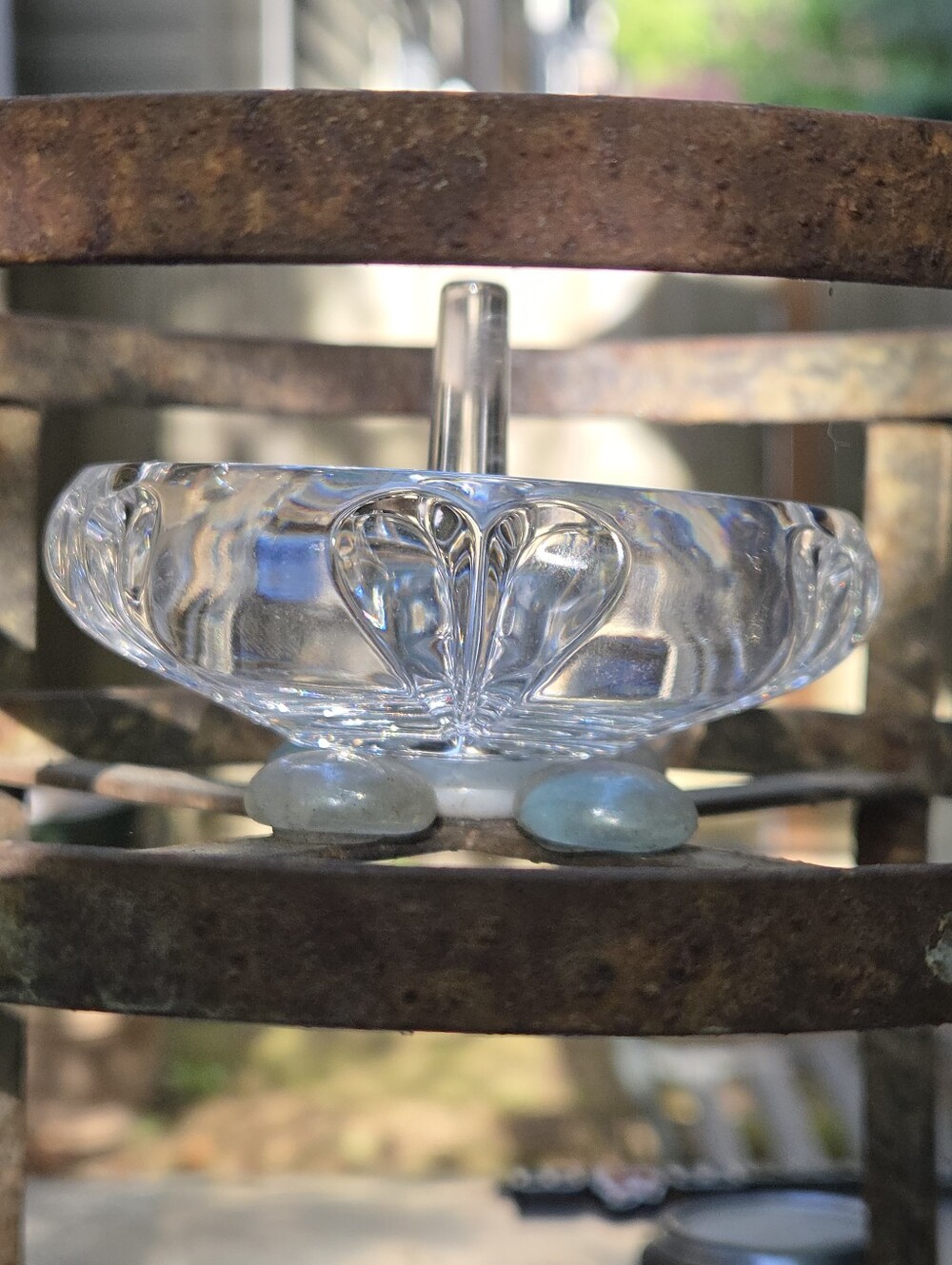 Lenox Clear Glass Ring Stand with Central Peg